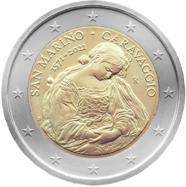 San Marino 2010 official euro coin set BU with 5 € silver coin Caravaggio 