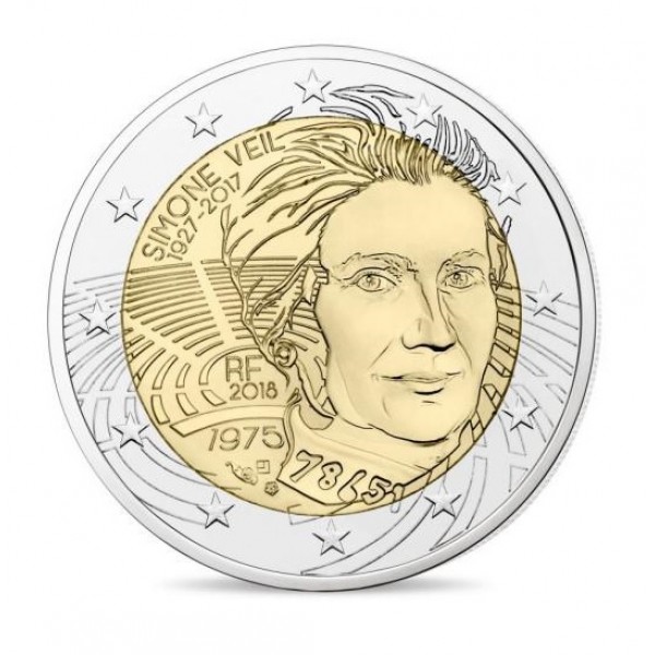 France 2 Euro 18 Simone Veil Special 2 Euro Coins Eurocoinhouse