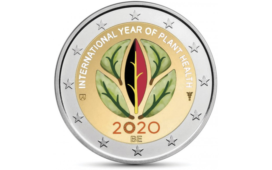 Belgium 2 Euro 2020 Plant Health Coloured Colored 2 Euro Coins