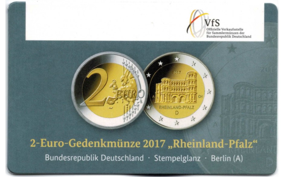 Germany 2 Euro 2017 Coincard Rhineland Palatinate Berlin A Eurocoinhouse
