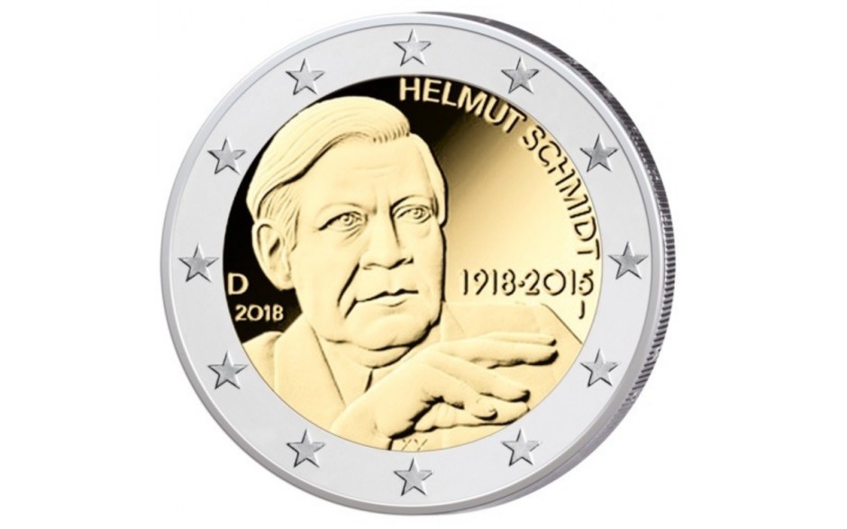 Commemorative Coin Details about   GERMANY 2 Euro 2018 Different Mints *UNC HELMUT SCHMIDT 