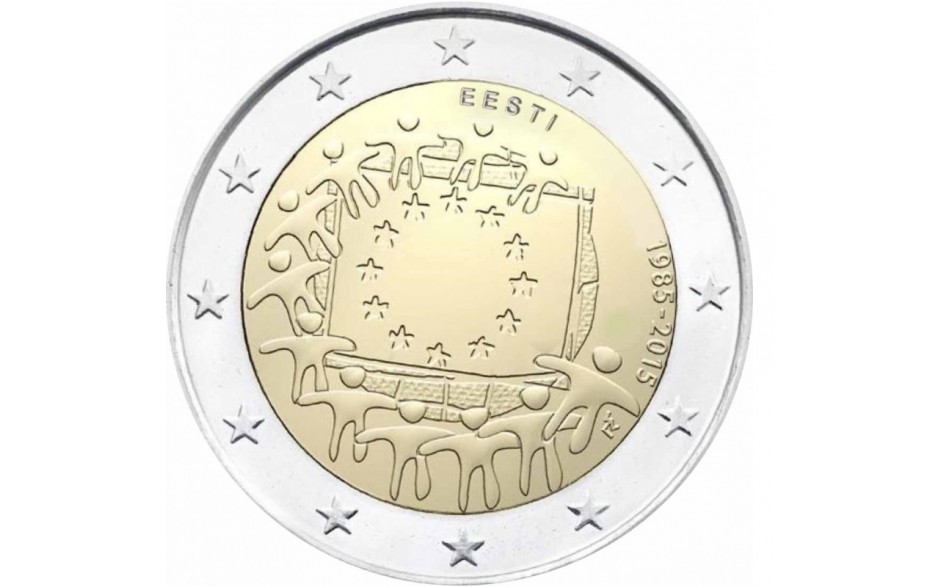 Estonia 2 Euro 2015 30 years European Flag - Special 2 euro coins