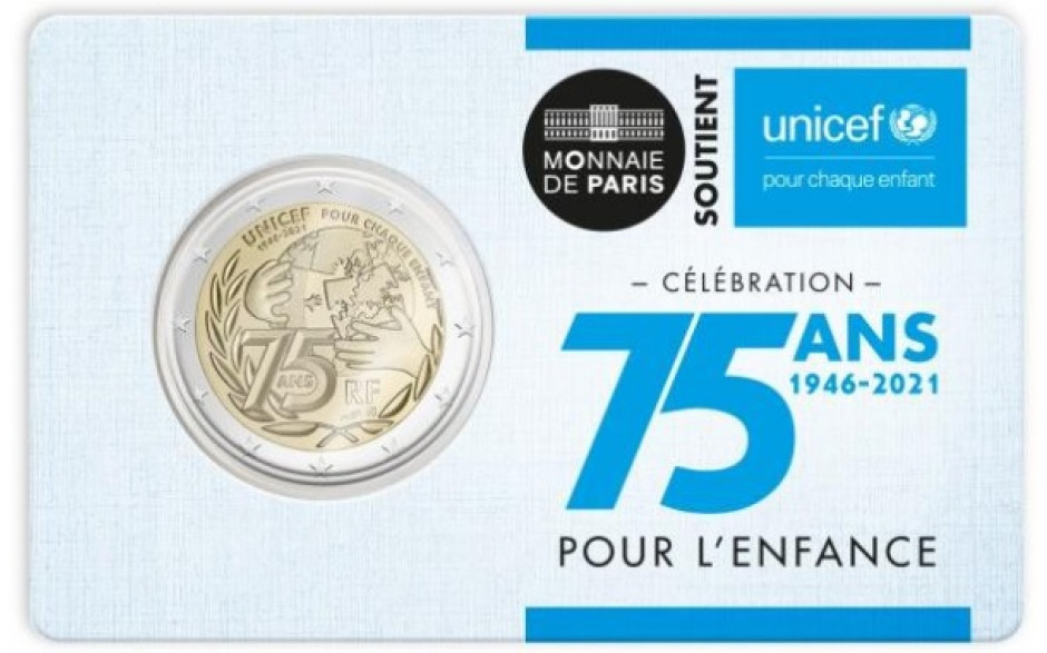France 2021 - 2 euro commémorative UNICEF