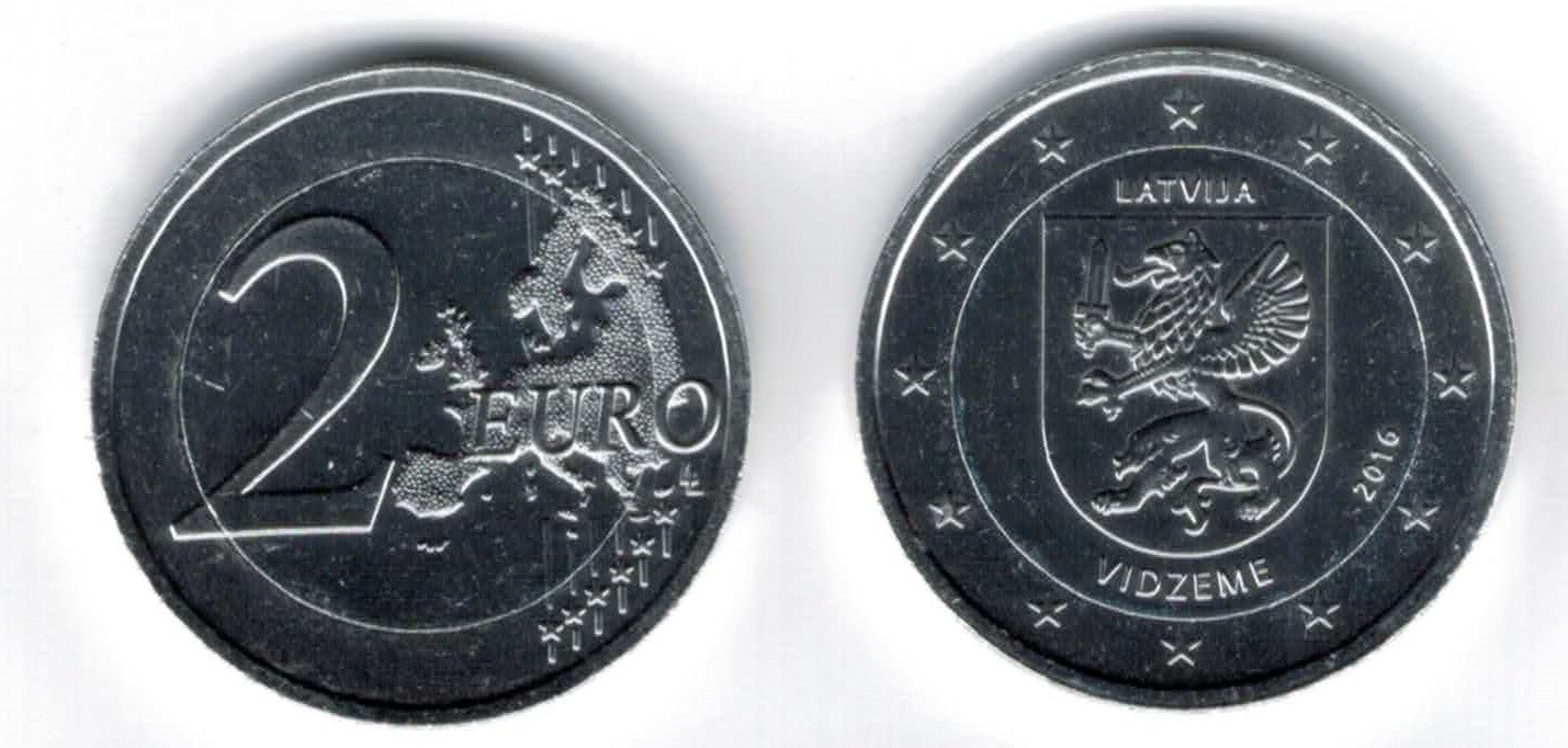 Latvia 2 euro coin 2016 "Vidzeme" UNC 